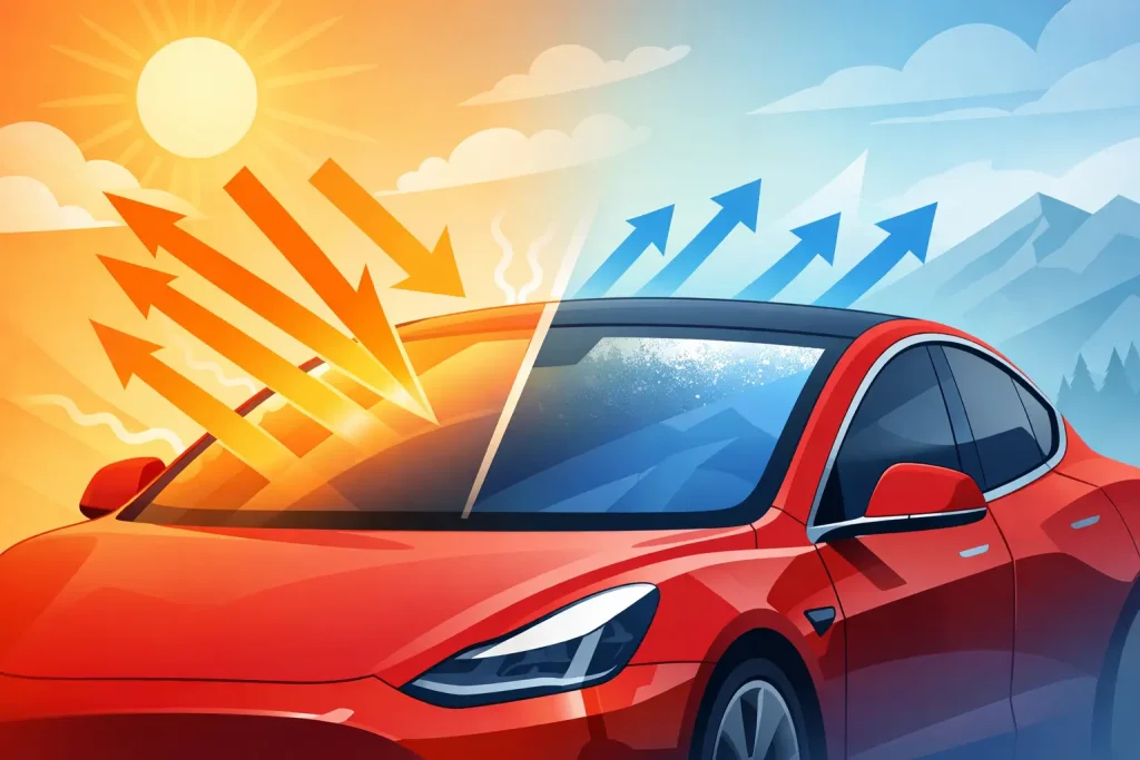 Tesla Windshield Heat Rejection That Works