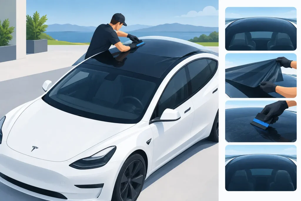 How to Tint a Tesla Panoramic Roof Safely